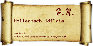 Hollerbach Mária névjegykártya